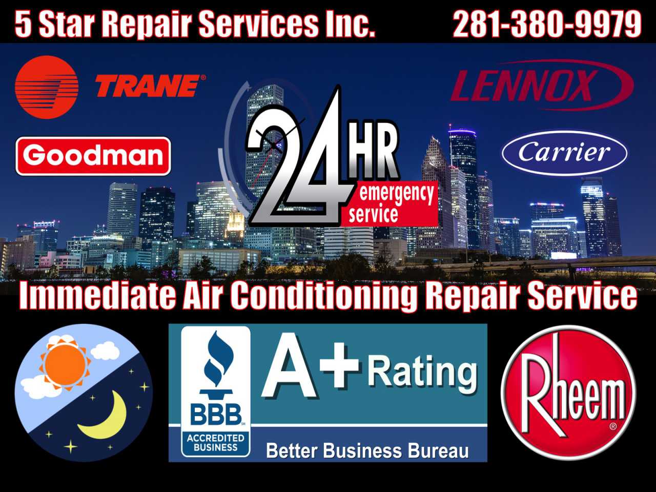24 Hour Emergency AC HVAC Repair Service Richmond 77406